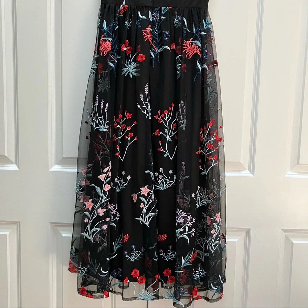 BHLDN Anthropologie Isabel Garcia "Vizelle Midi Dress" Floral Tulle Lace XS S - Picture 8 of 16